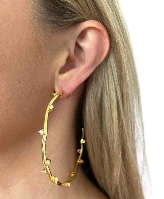 Large Asymmetrical Hoop Earrings view 