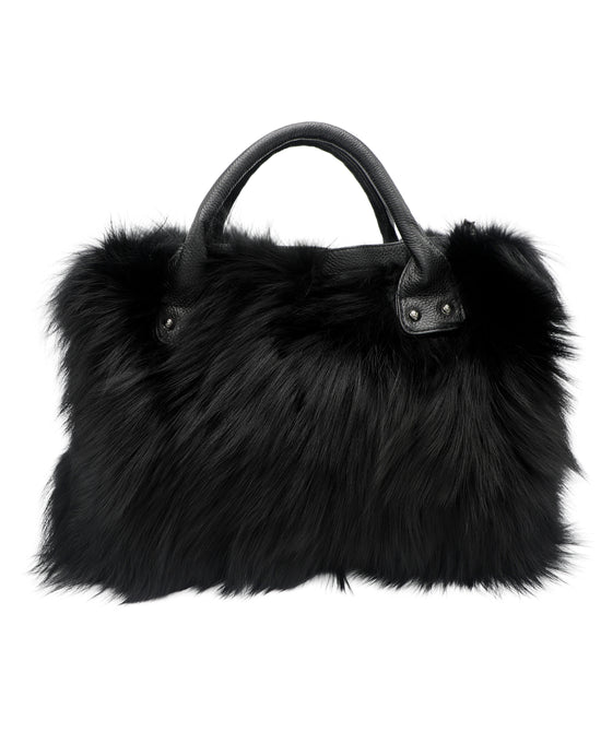 Fox Fur Satchel Handbag view 