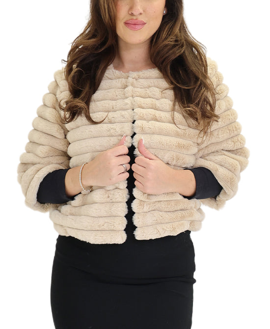 Faux Fur Crop Bolero Jacket view 1