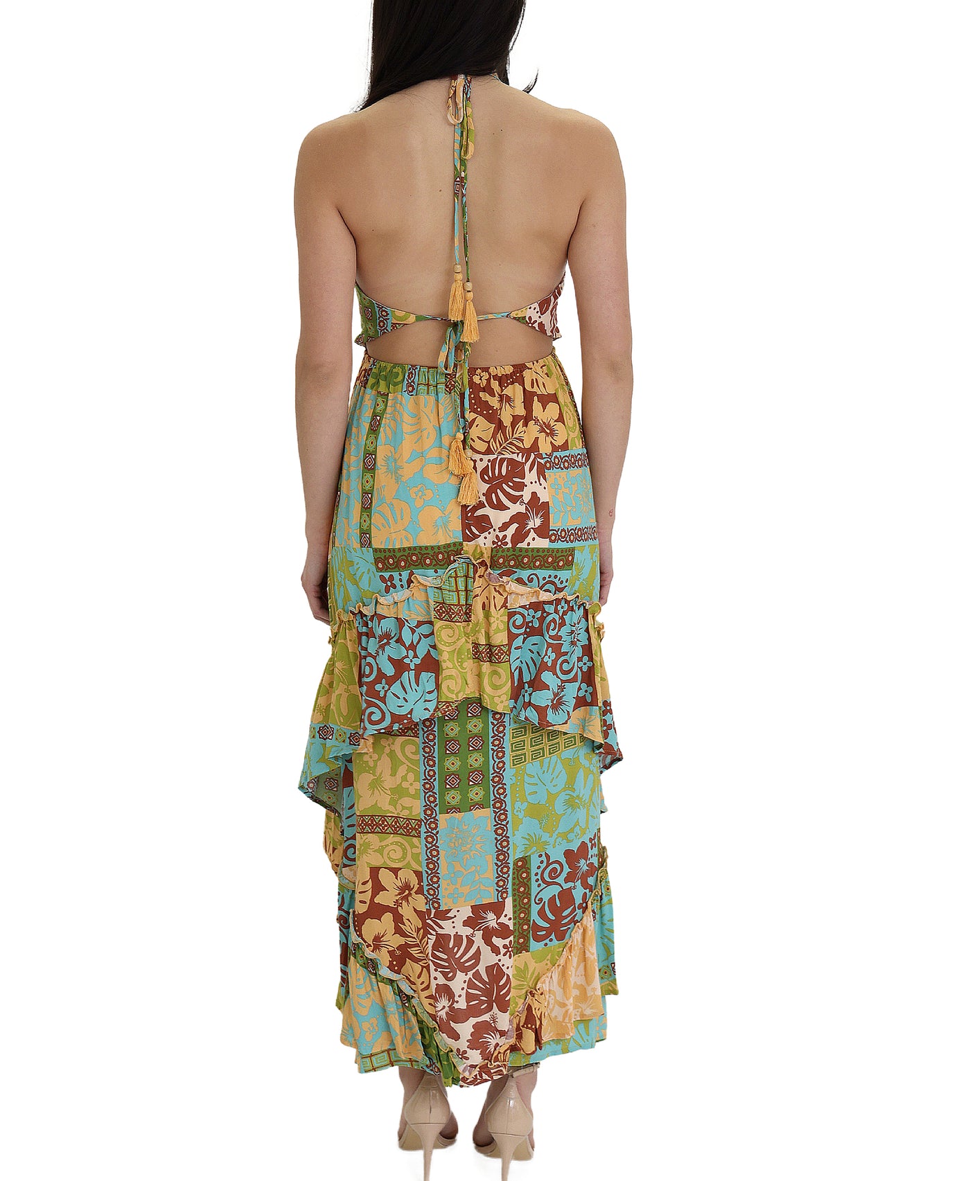 Printed Halter Maxi Dress view 2