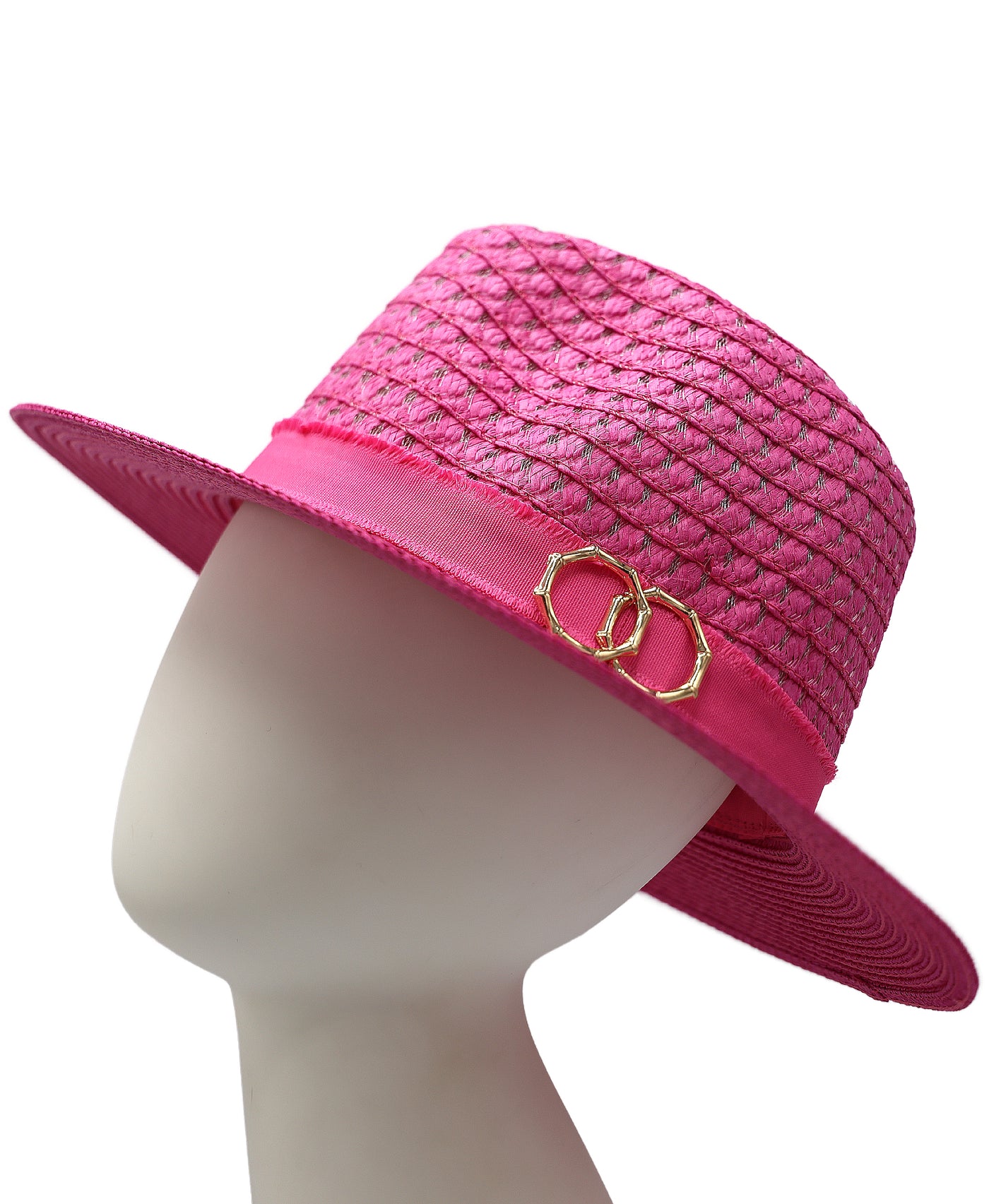 Straw Hat w/ Gold Detail view 1