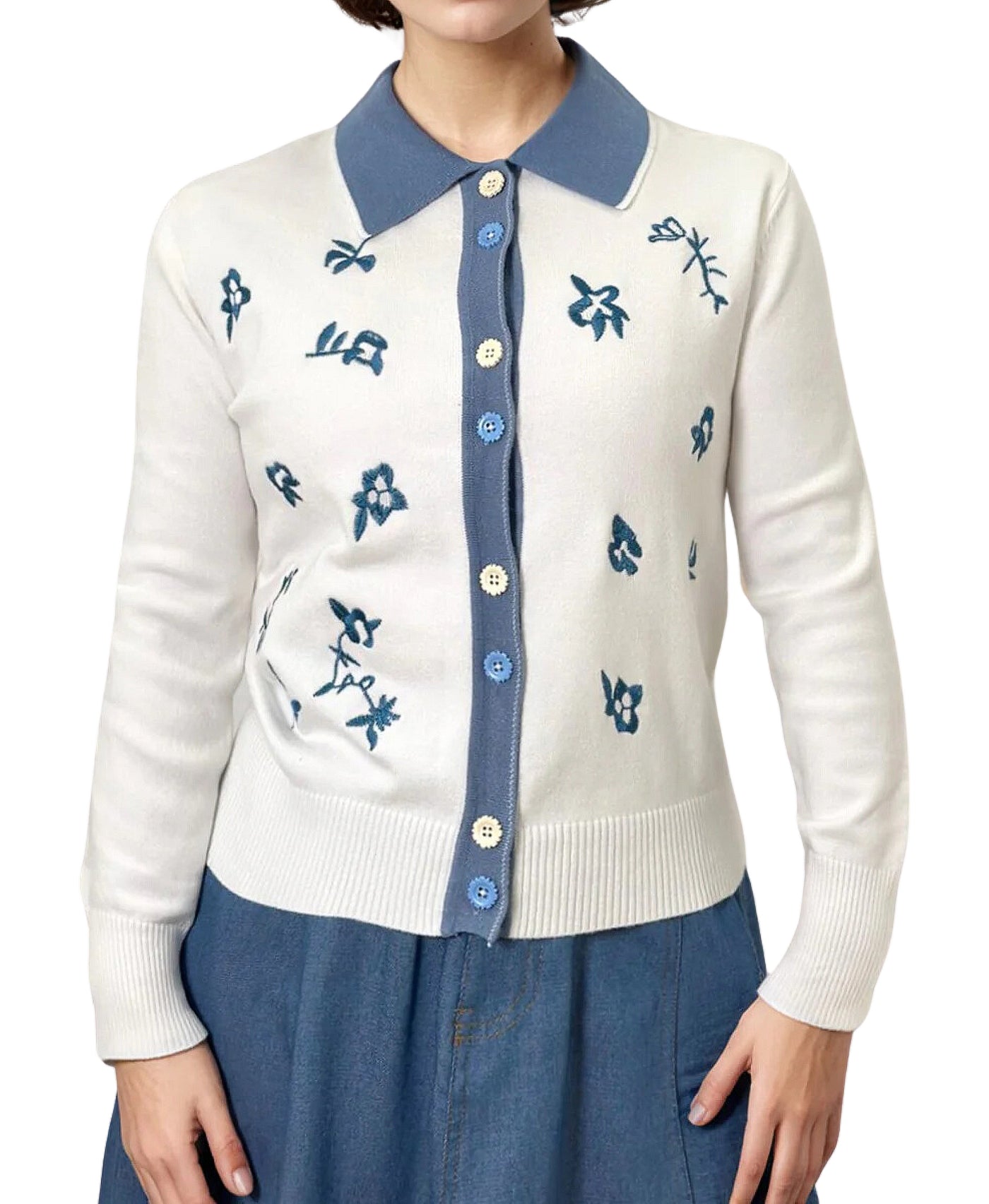 Cardigan w Embroidered Detail view 1