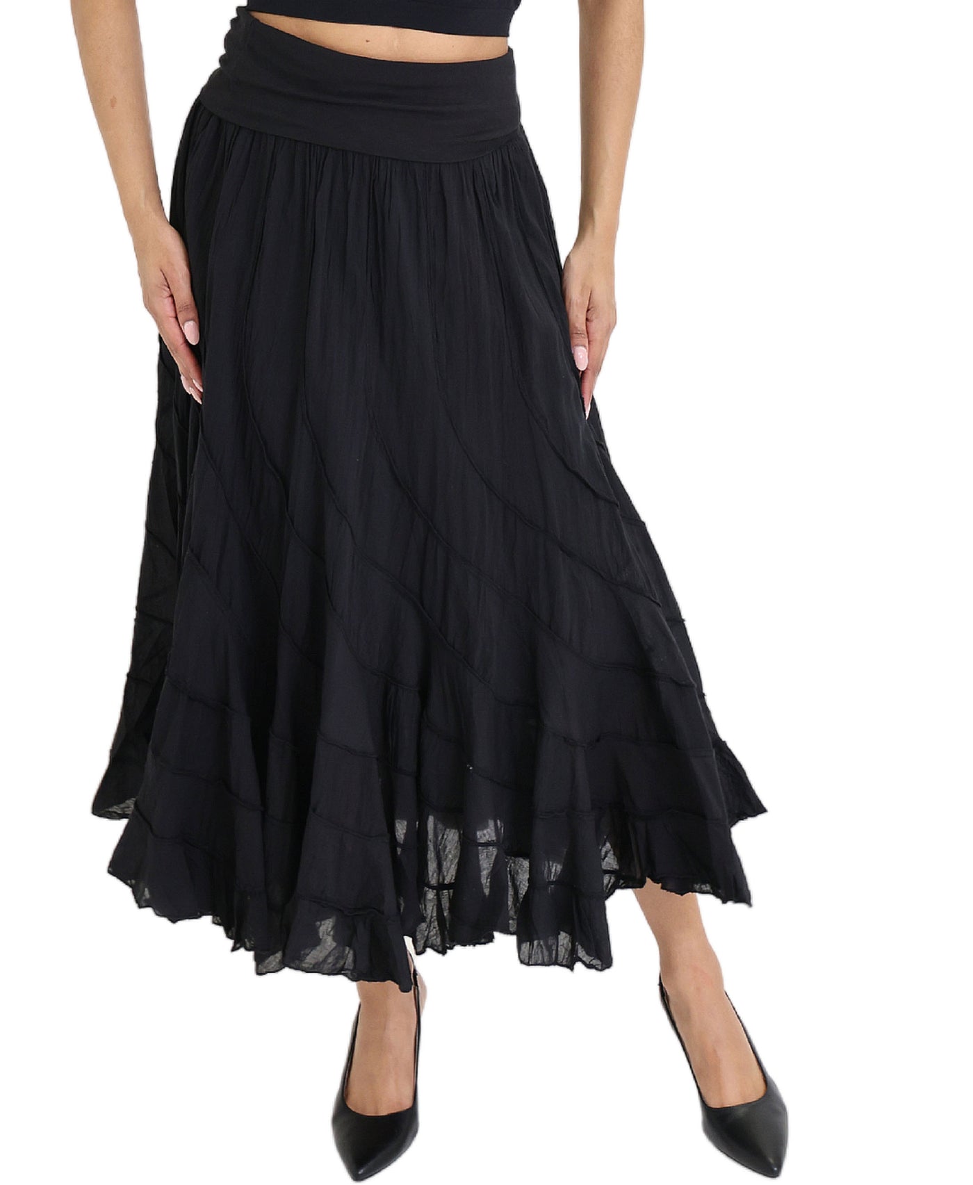 Maxi Skirt w/ Asymmetrical Seams view 1