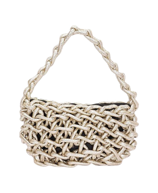 Metallic Braided Handbag view 