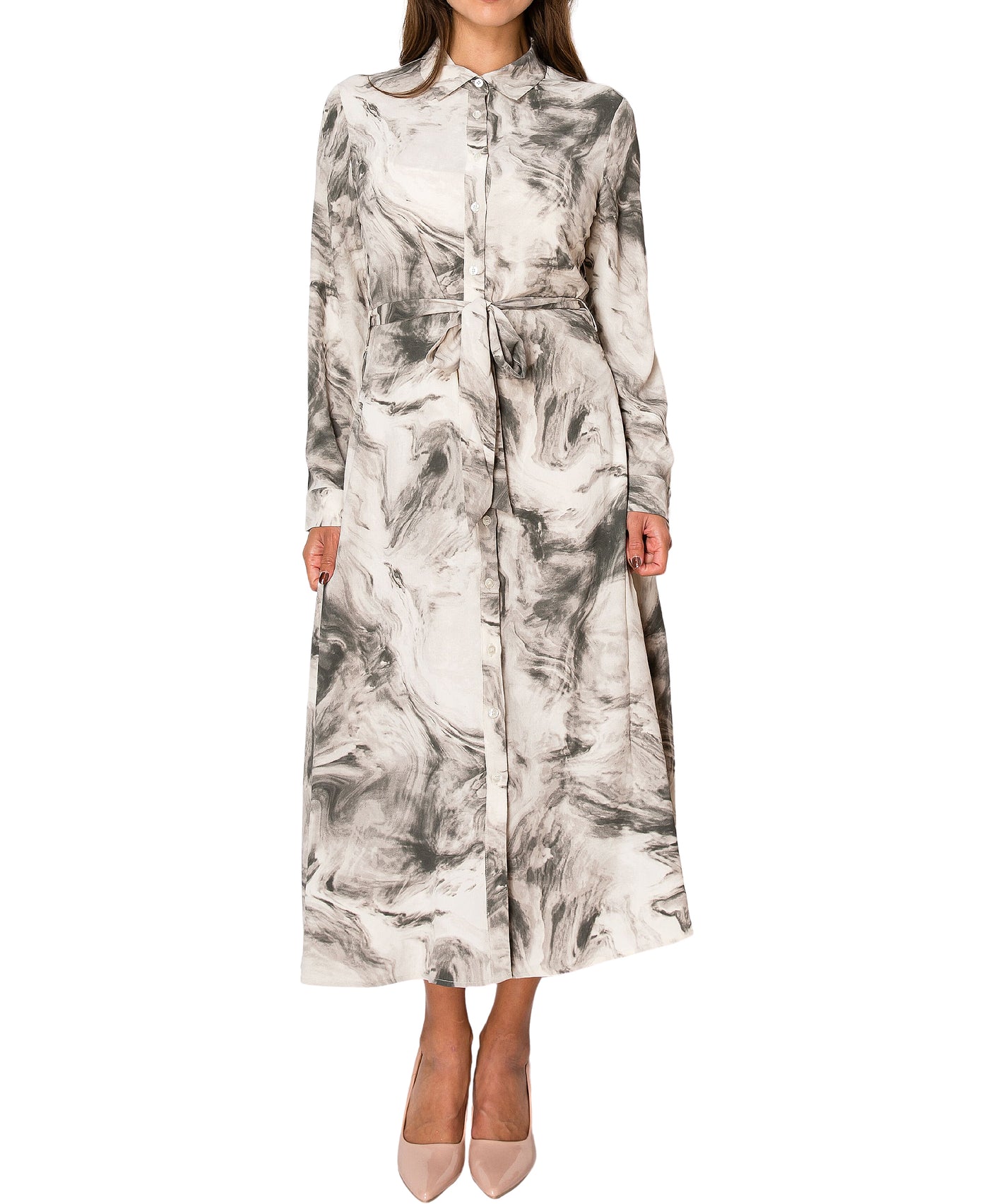 Marble Print Midi Dress view 1