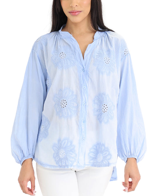 Embroidered Eyelet Blouse view 1