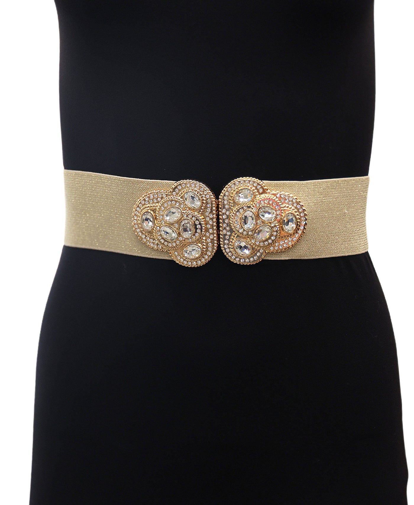 Stretch Buckle Belt w/ Crystals view 1