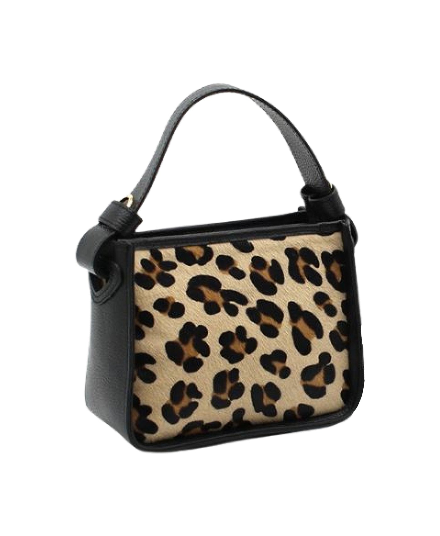 Leather Leopard Print Handbag view 1