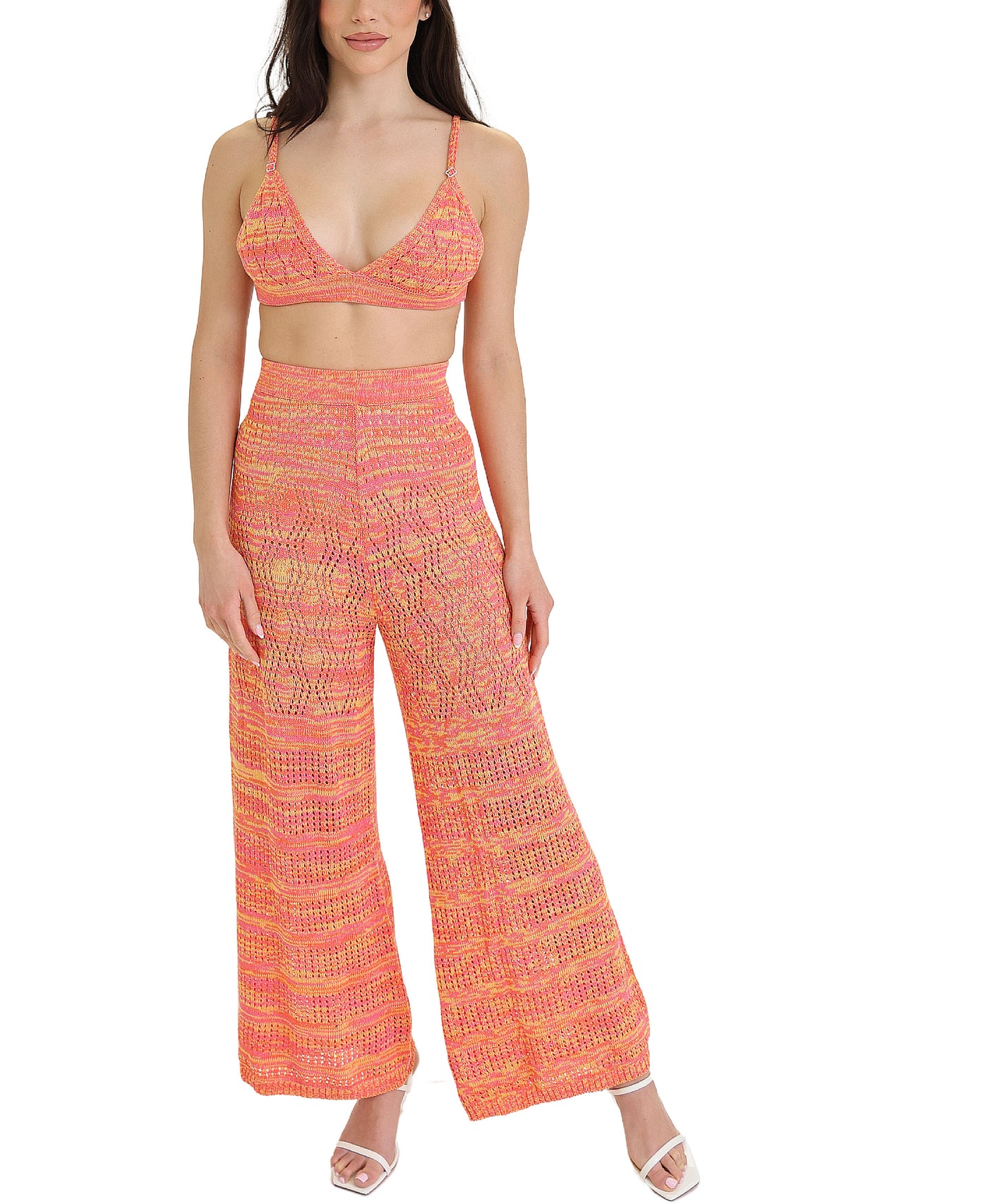 Crochet Crop Top & Pants Set- 2 Pc Set view 1