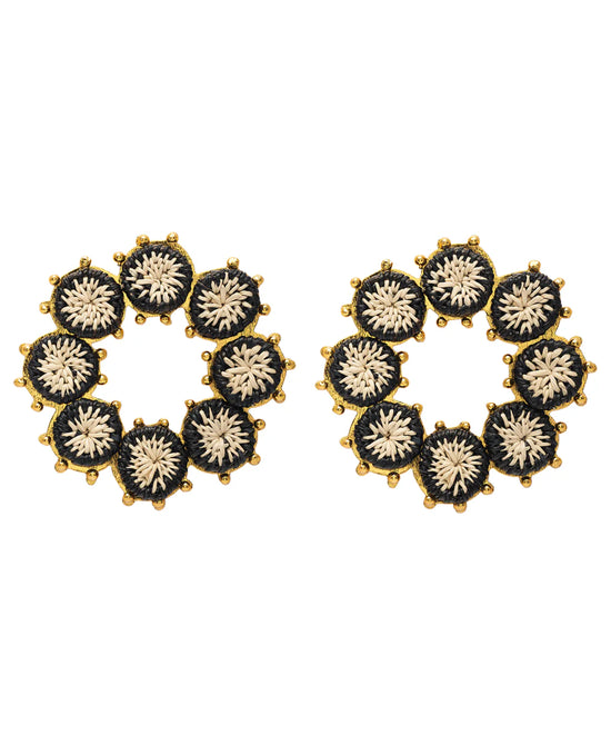 24K Gold Plated Round Stud Earrings view 