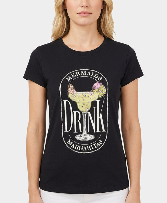 "Mermaids Drink Margaritas" Tee w/ Rhinestones view 1