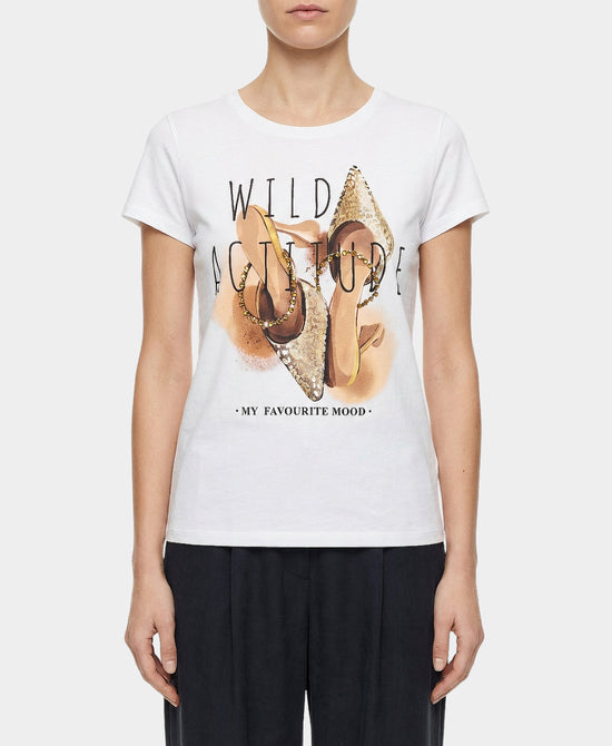 "Wild Actitude" Shoe Tee w/ Rhinestones view 1