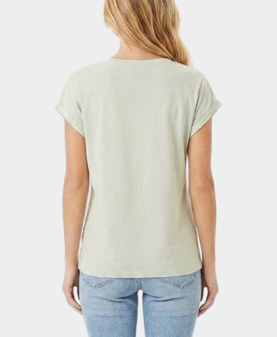 
"Be Beautiful" Tee w/ Rhinestones in MINT GREEN MULTI view 2