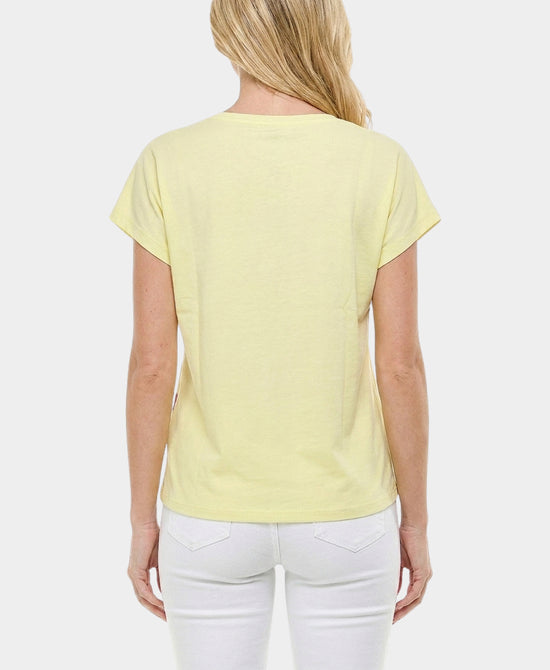 
"Summer Stories" Tee w/ Sequins in YELLOW MULTI view 2