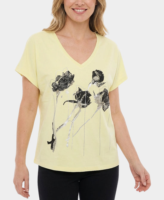 
Flower Tee w/ Sequins in YELLOW view 1