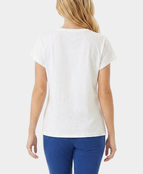 
Flower Tee w/ Sequins in WHITE MULTI view 2