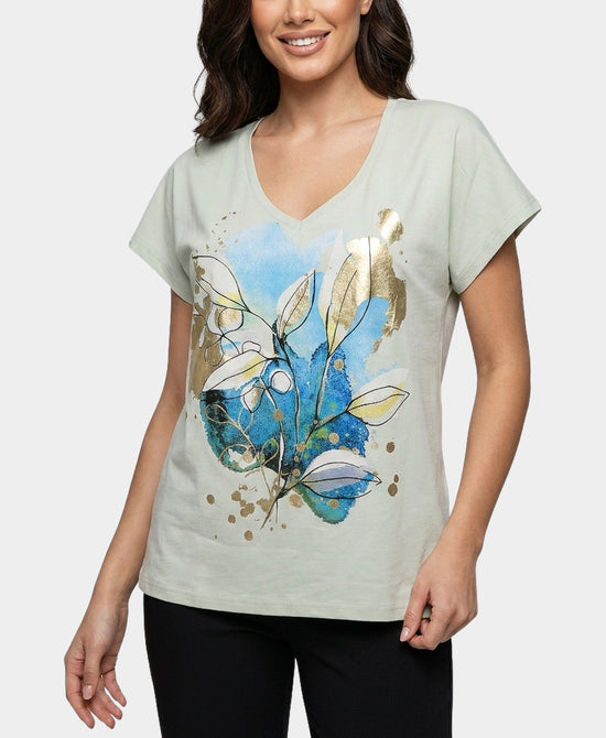 
Floral Tee w/ Gold in MINT view 1