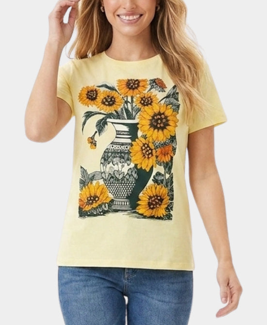 
Sunflower Tee w/ Jewels in YELLOW view 1