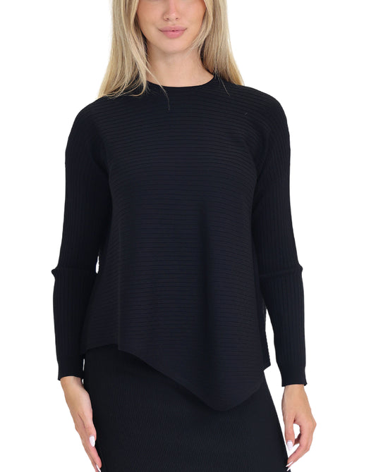 Asymmetrical Ribbed Sweater view 