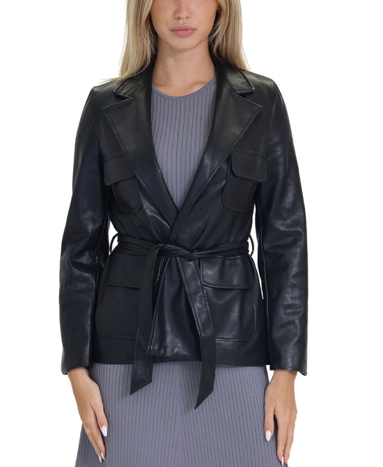 Faux Leather Blazer view 