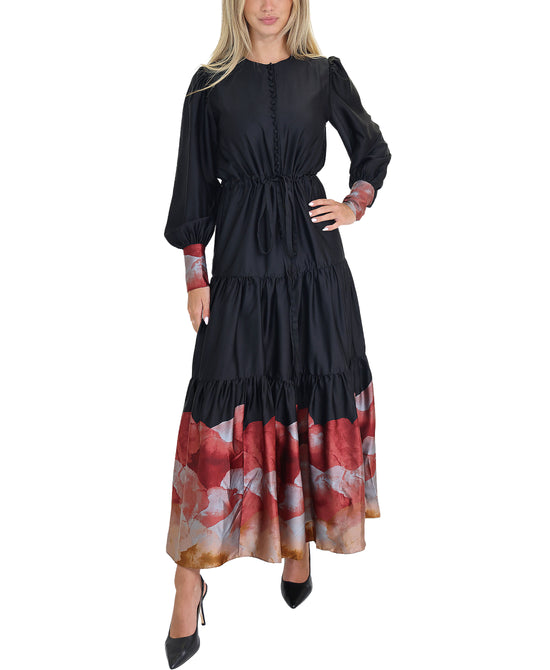 Printed Tiered Maxi Dress view 