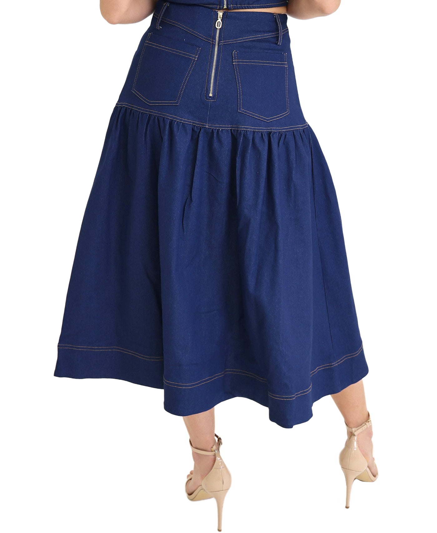 Denim Tank & Midi Skirt Set- 2 Pc Set view 2