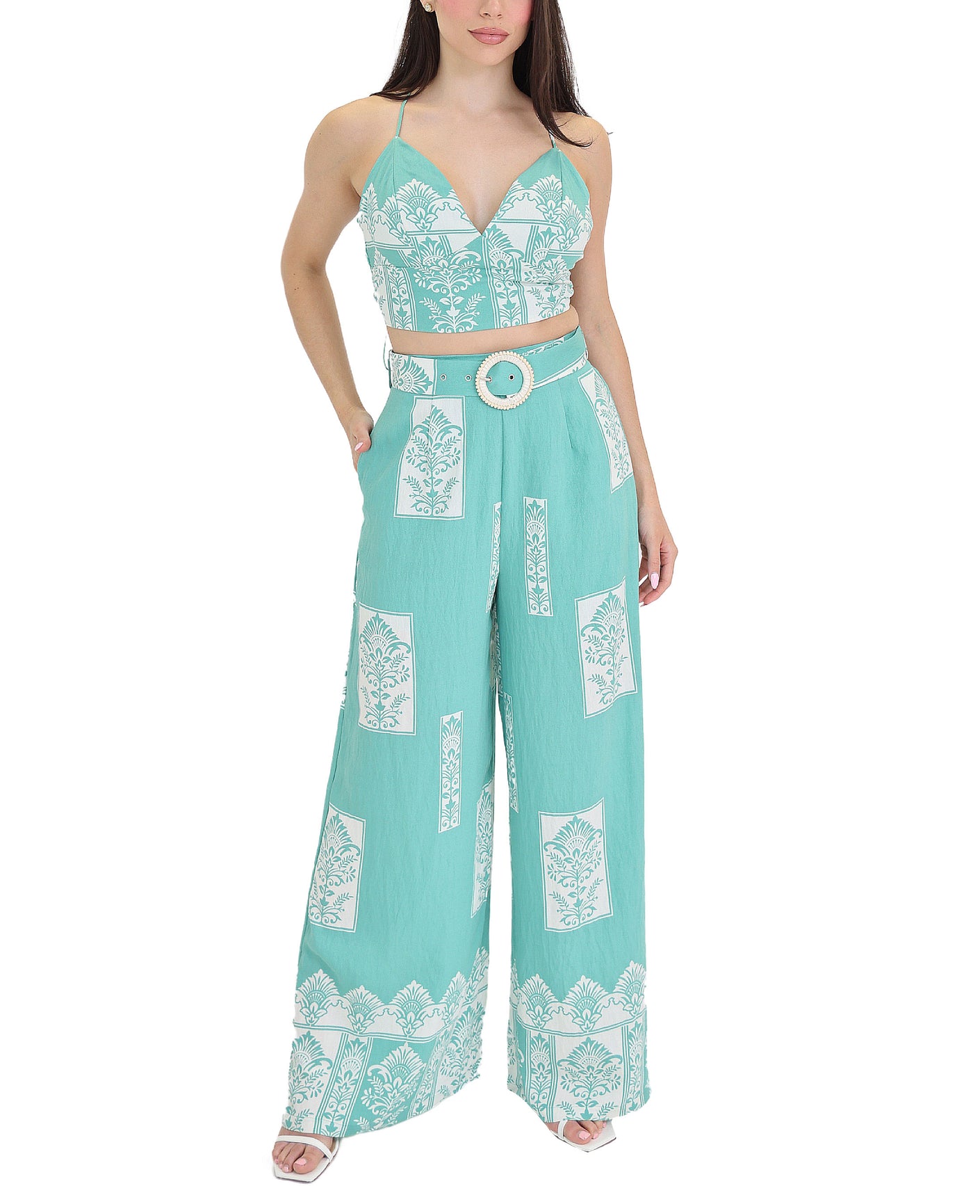 Printed Top & Pants Set- 2 Pc Set view 1
