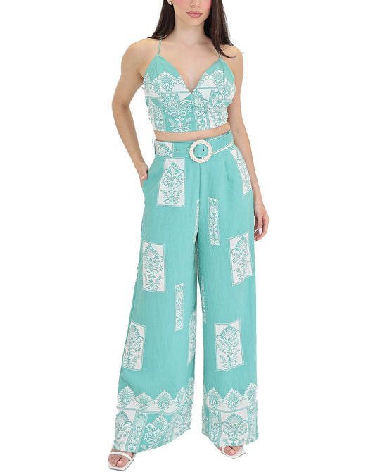 Printed Top & Pants Set- 2 Pc Set view 