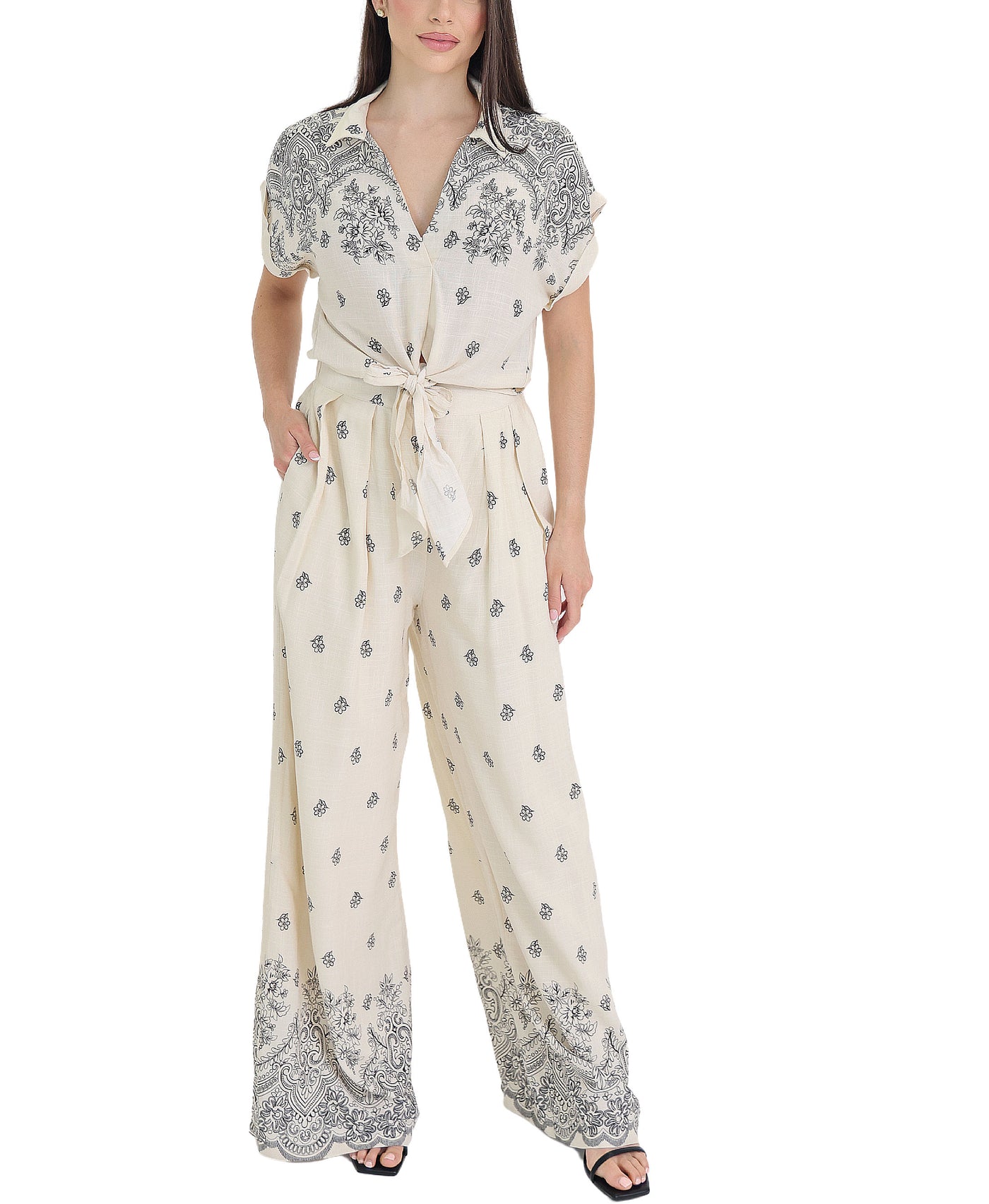 Printed Top & Pant Set - 2 Pc Set view 1