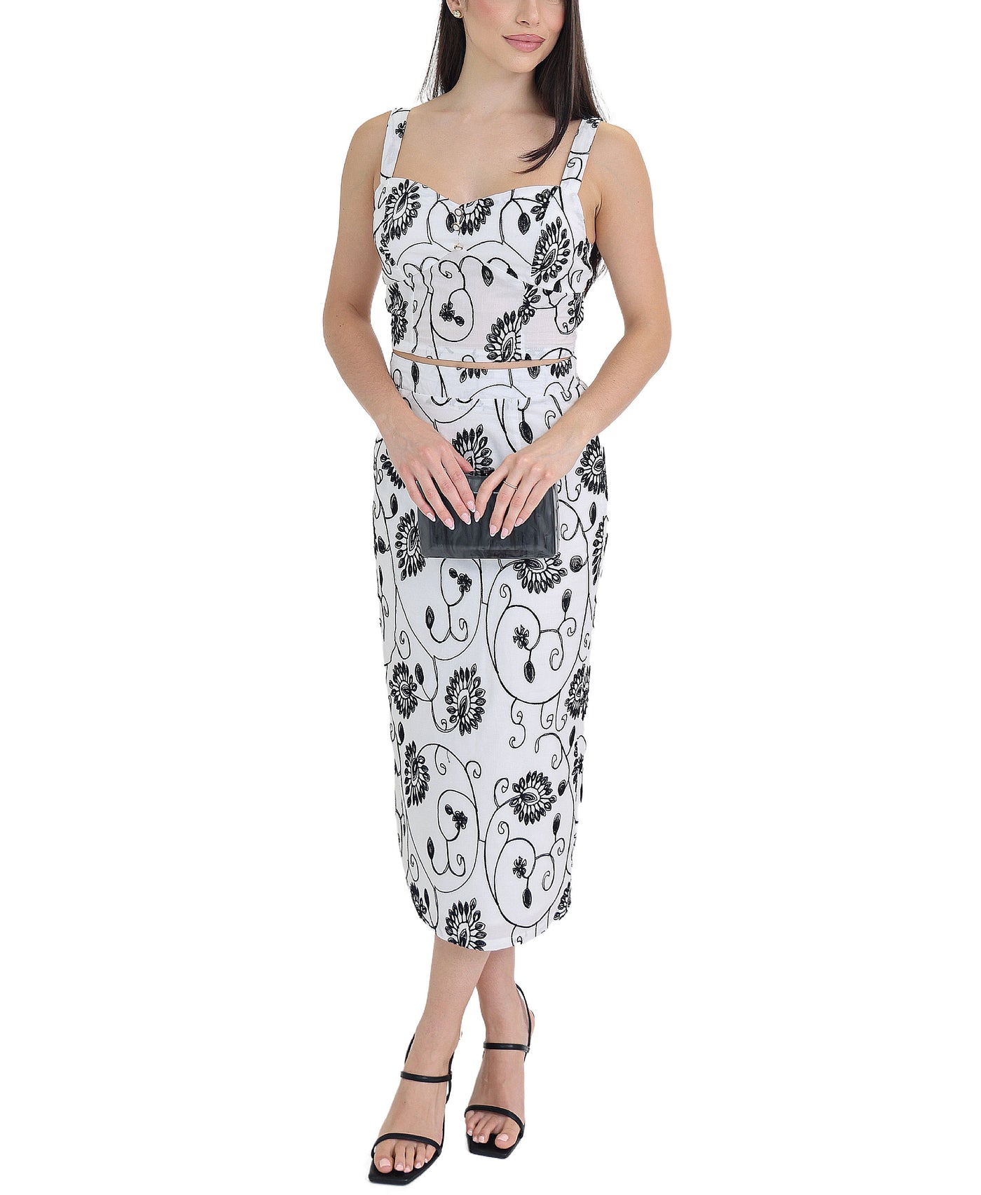 Embroidered Top & Skirt - 2 Pc Set view 1