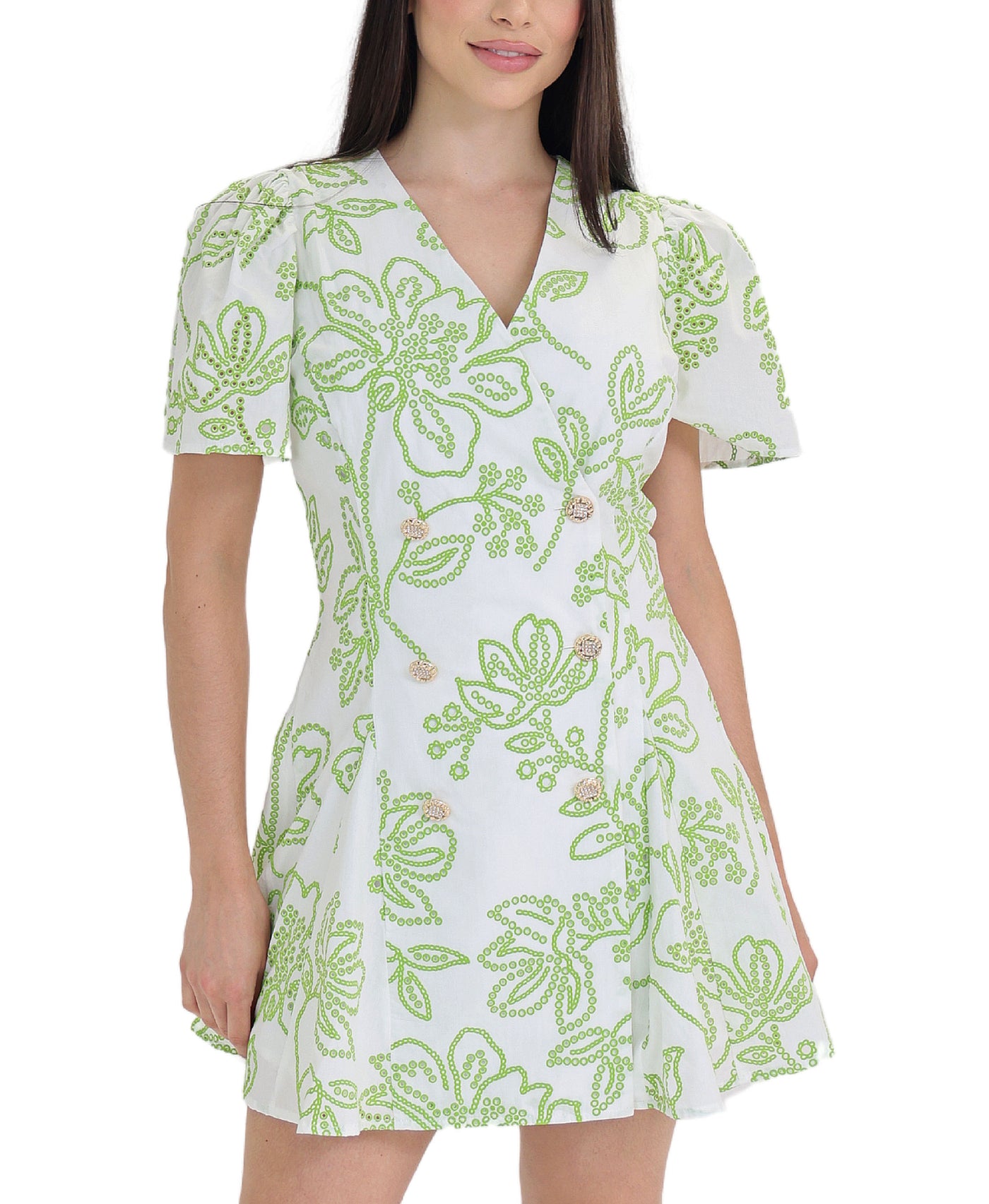 Embroidered Eyelet Dress view 1