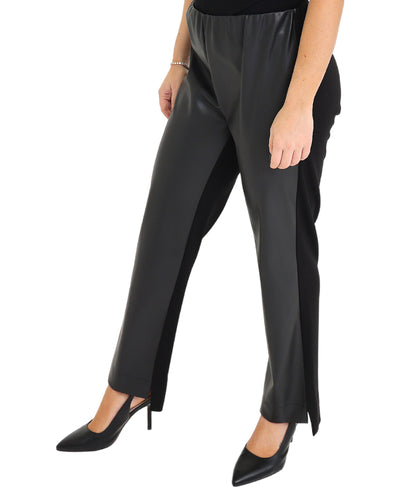 Faux Leather Combo Pants image 1