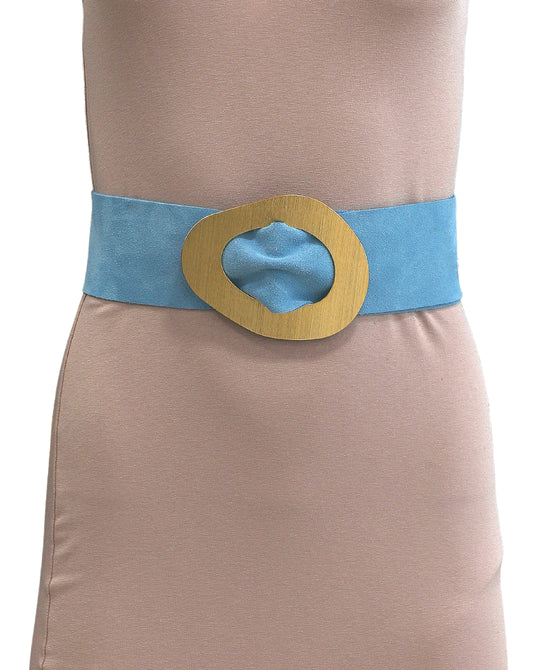 Suede Pull Through Belt w/ Oval Buckle view 1
