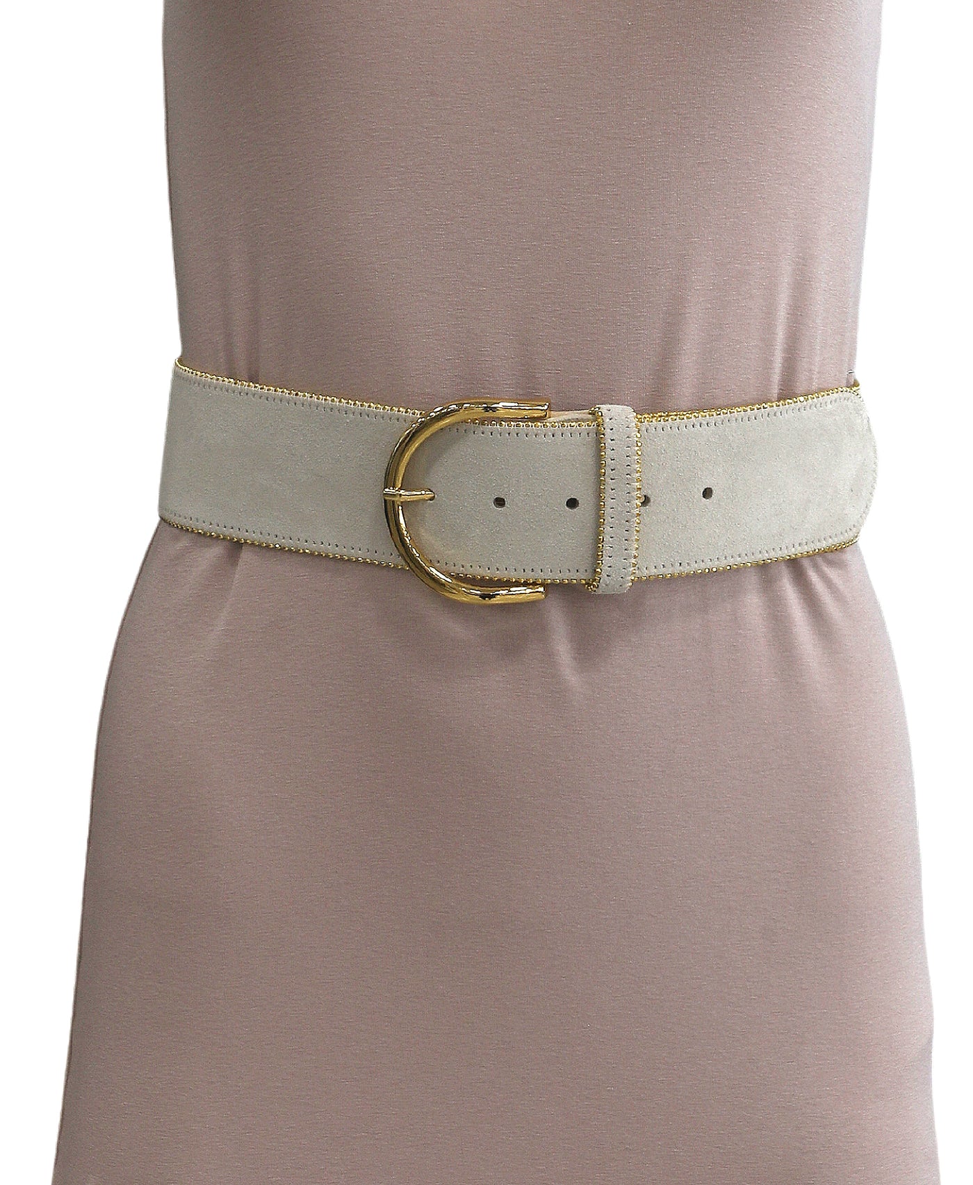 Suede Belt w/ Stud Trim & Buckle view 1