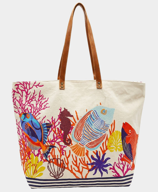 
Sea Life Cotton Tote Bag in MULTI view 2