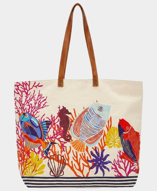 
Sea Life Cotton Tote Bag in MULTI view 1