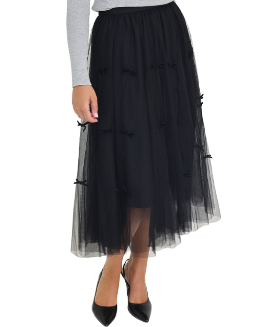Mesh Bow Midi Skirt view 