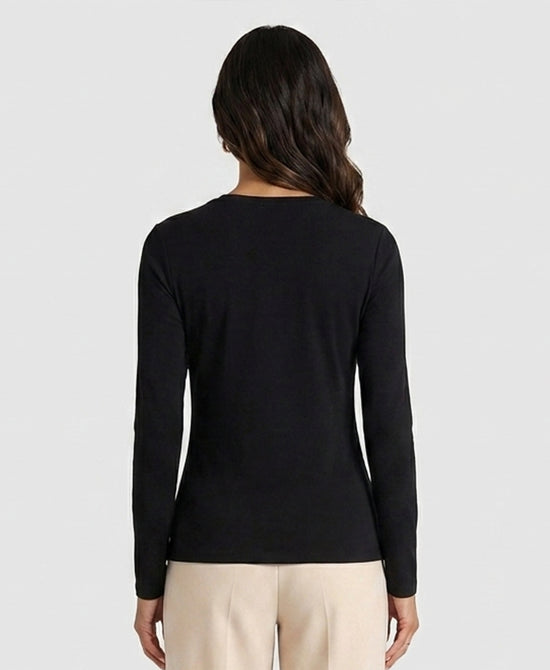 
Solid Knit Top in BLACK view 2