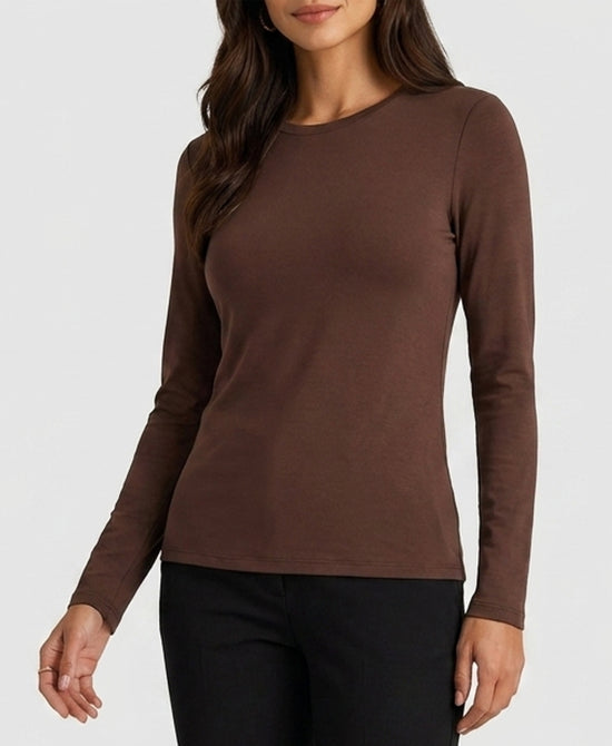 
Solid Knit Top in BROWN view 1