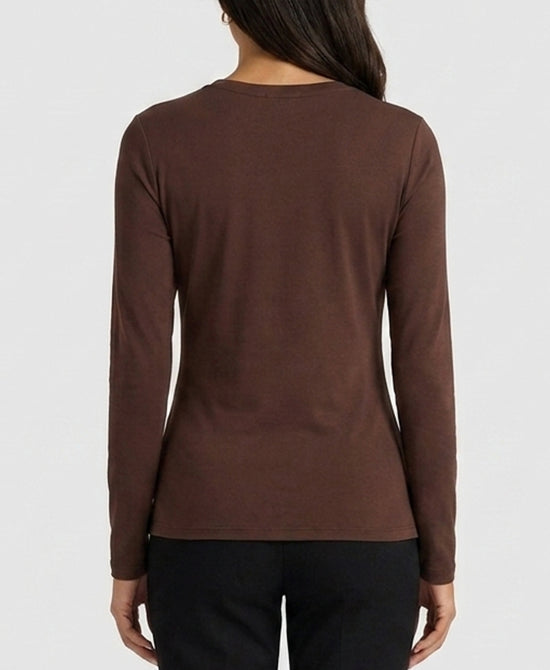 
Solid Knit Top in BROWN view 2