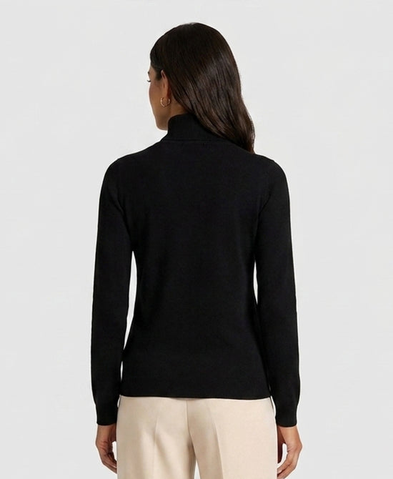
Solid Turtleneck Sweater in BLACK view 2