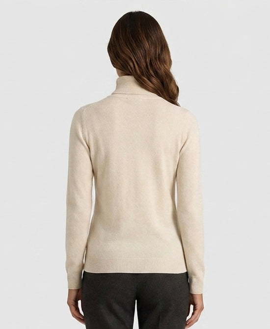 
Solid Turtleneck Sweater in CREAM view 2