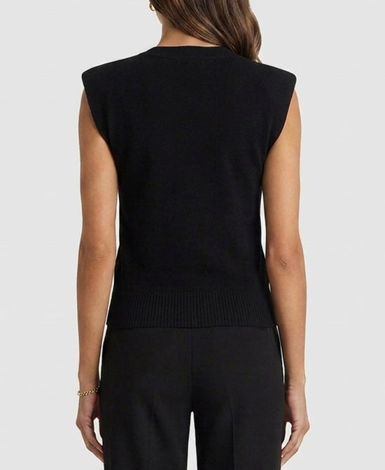 
Knit Top w/ Jewel Collar in BLACK view 2