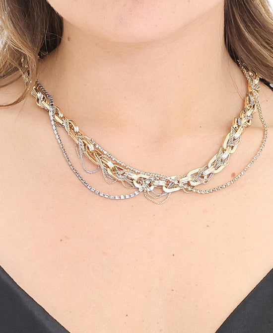 Braided Link Chain Necklace view 1