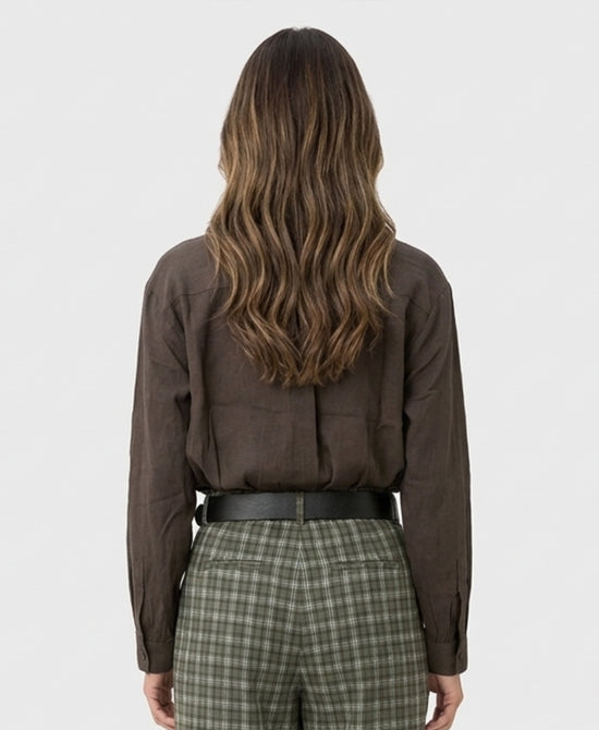 
Blouse w/ Tie in BROWN view 2