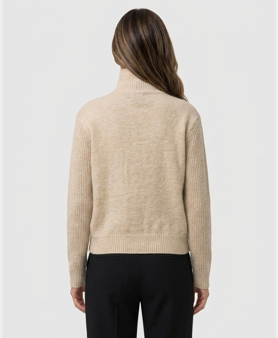 
Cardigan Zip Up Sweater in BEIGE view 2