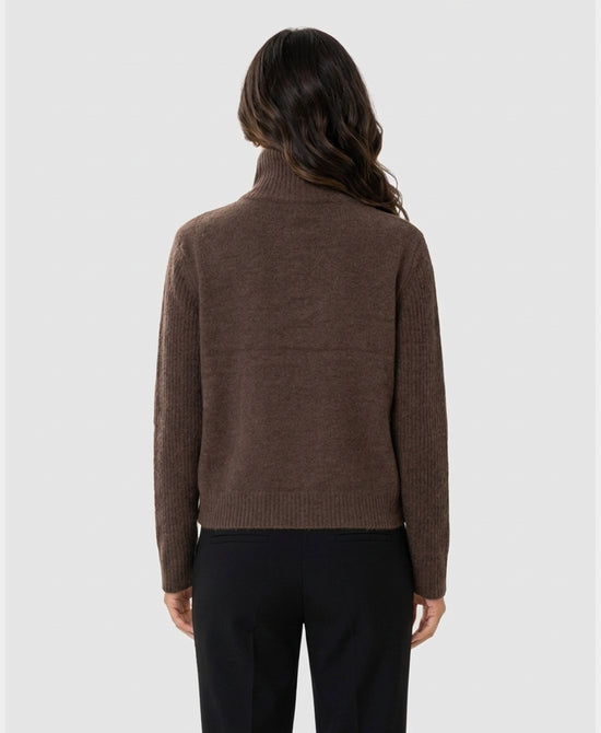 
Cardigan Zip Up Sweater in BROWN view 2