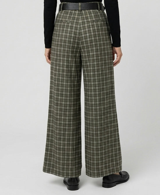 
Plaid Wide Leg Pants in OLIVE view 2