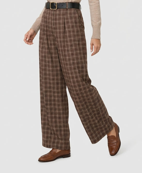 
Plaid Wide Leg Pants in BROWN view 1