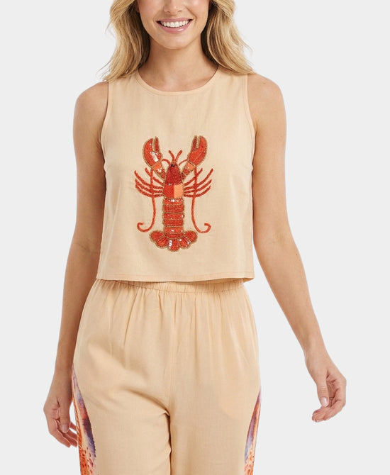 
Beaded Lobster Top in NUDE view 1